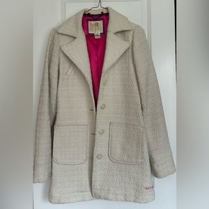 Billabong Wool Blend Peacoat in Off White